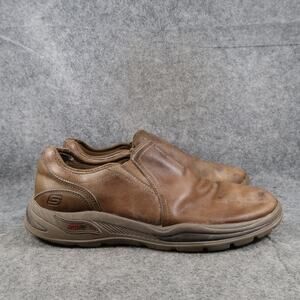 Skechers Shoes Mens 10.5 Casual Slip On Sneakers Loafer Comfort Leather Walking